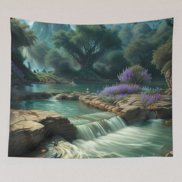 Item preview, Magical waterfall forest designed and sold by mikaws.