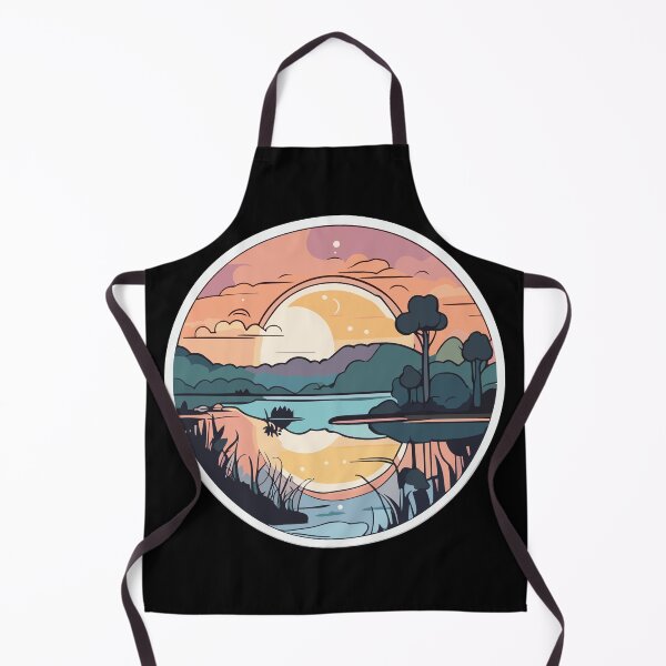 Item preview, Golden Hour Lakeside Sunrise | Golden Hour Landscape sunrise Illustration designed and sold by EnviroGuard.