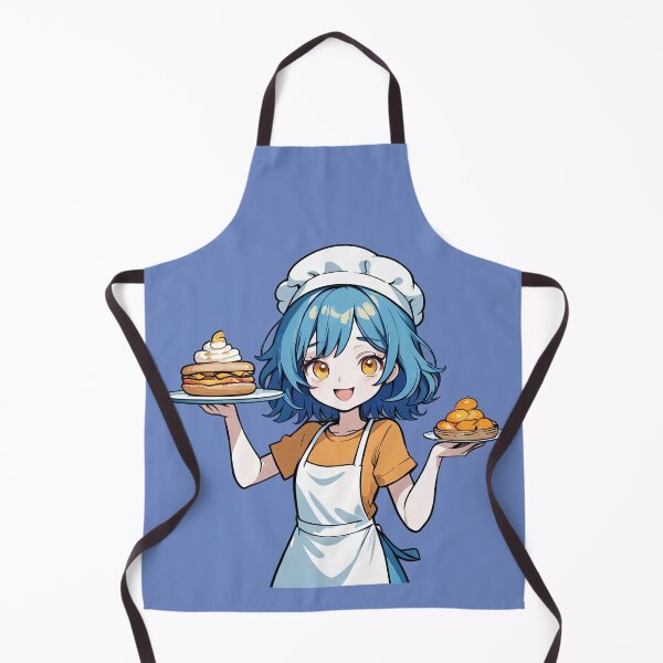Item preview, Blue Hair Baker Anime Girl designed and sold by Bilisik.