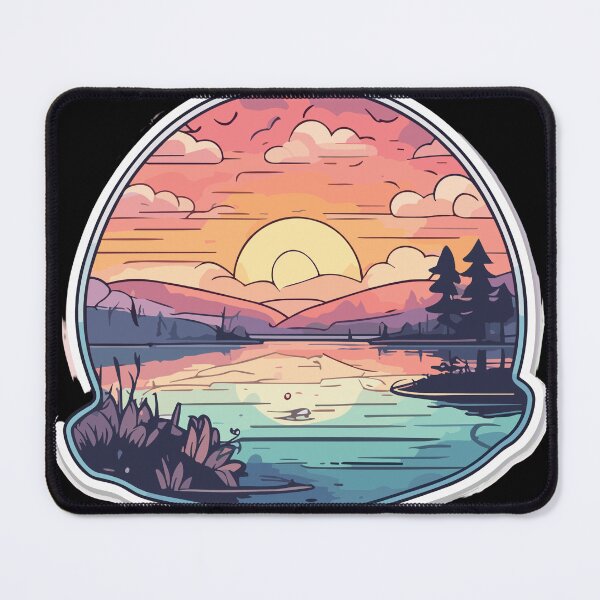Item preview, A Serene Morning by the Lakeside Woods | Lakeside Sunrise Tranquility designed and sold by EnviroGuard.