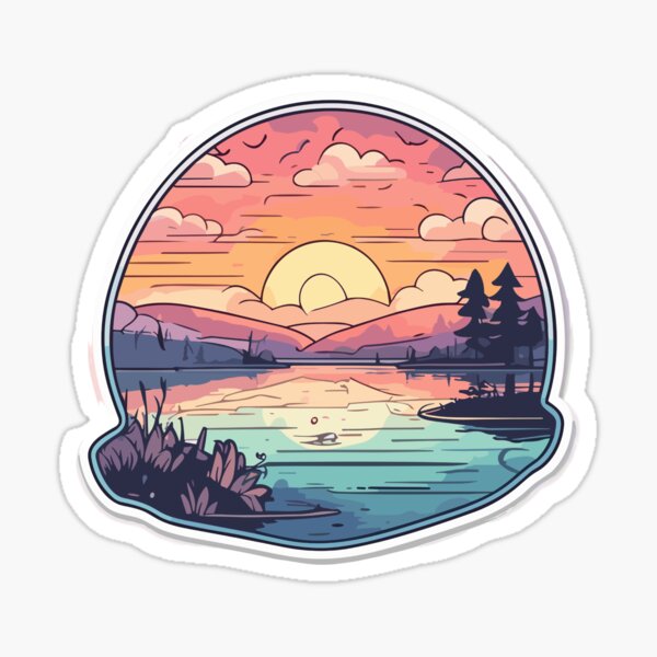 Item preview, A Serene Morning by the Lakeside Woods | Lakeside Sunrise Tranquility designed and sold by EnviroGuard.