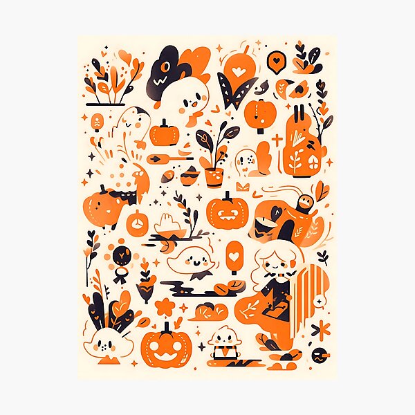 Item preview, Spooky Halloween: A Ghoulishly Fun Pattern designed and sold by Cat-Wave-Dream.