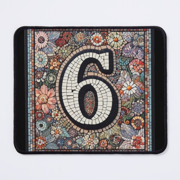 Item preview, HOUSE NUMBER 6 STICKER MOSAIC DESIGN designed and sold by stickysterscom.