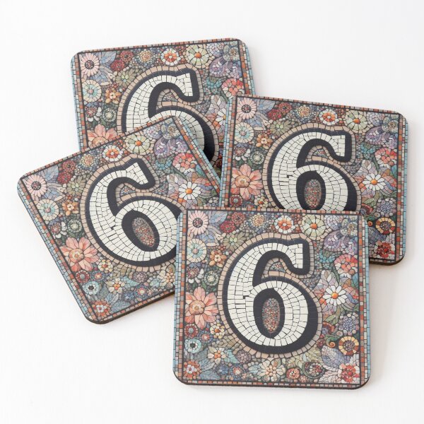 Item preview, HOUSE NUMBER 6 STICKER MOSAIC DESIGN designed and sold by stickysterscom.