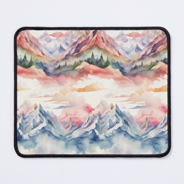 Item preview, Watercolor styled tiled picture of mountains designed and sold by BrushAndBow.