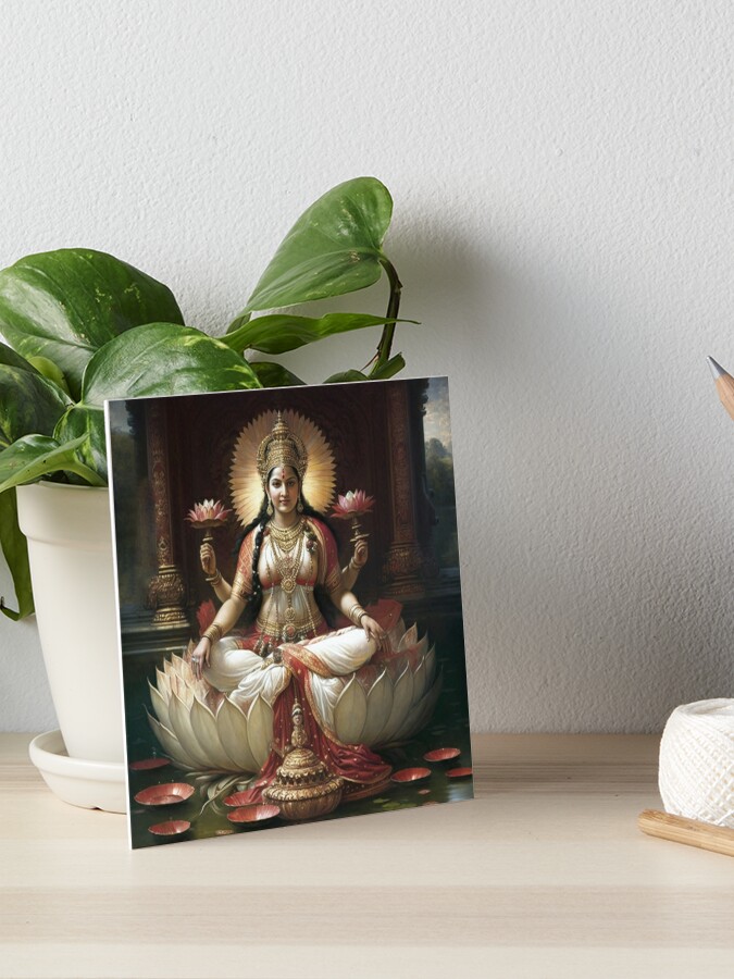 Lakshmi Greeting Card Gift - Rajasthani Art Painting - Goddess Lakshmi  Standing | eBay