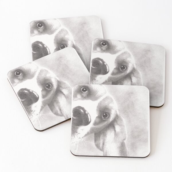 Item preview, Cute Hound portrait - original graphite drawing designed and sold by dave-elf.