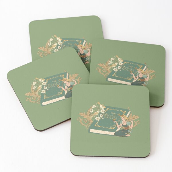 Item preview, Vintage watercolor girl and flower with aesthetic green book designed and sold by VieBelieve.