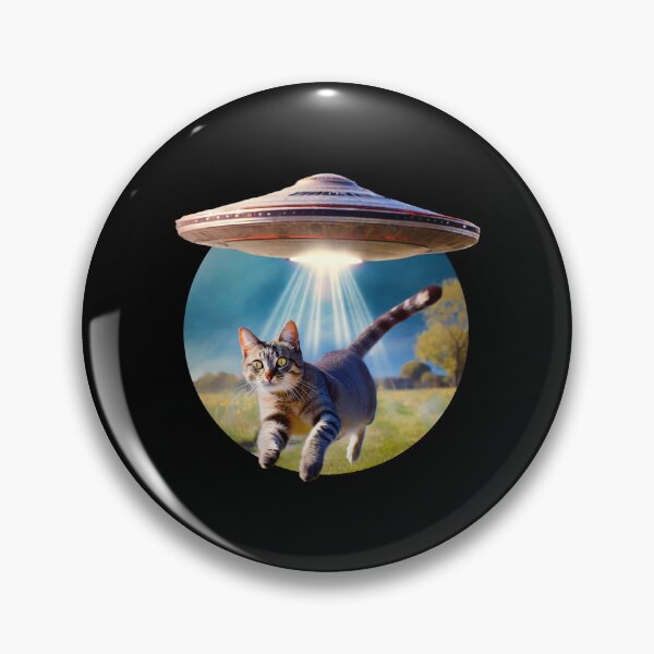 Item preview, Surprised cat alien UFO abduction  designed and sold by w1ckerman.