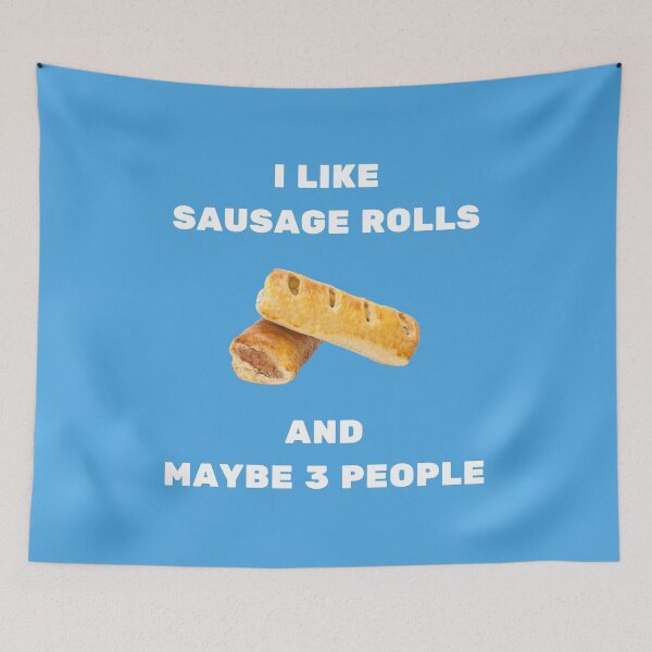 Item preview, I LIKE SAUSAGE ROLLS AND MAYBE 3 PEOPLE White Writing designed and sold by usernamenaijan.
