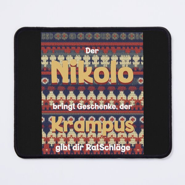Item preview, Nikolo brings gifts, Krampus gives you advice, design with a funny saying in German designed and sold by Pflugart.
