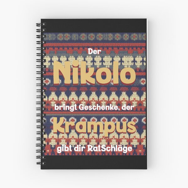 Item preview, Nikolo brings gifts, Krampus gives you advice, design with a funny saying in German designed and sold by Pflugart.