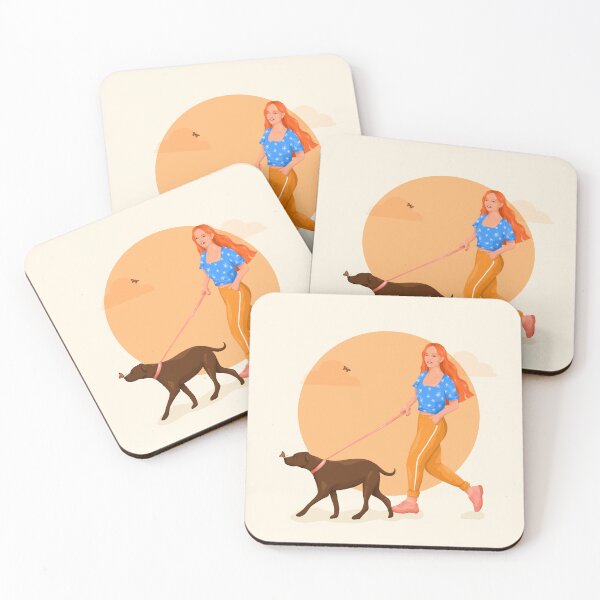Item preview, Summer walk with the dog designed and sold by Tickled Spink Studios.