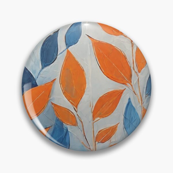 Item preview, Abstract orange and blue leaves designed and sold by BentoPrint.