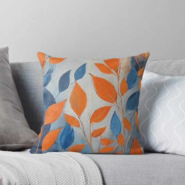 Item preview, Abstract orange and blue leaves designed and sold by BentoPrint.
