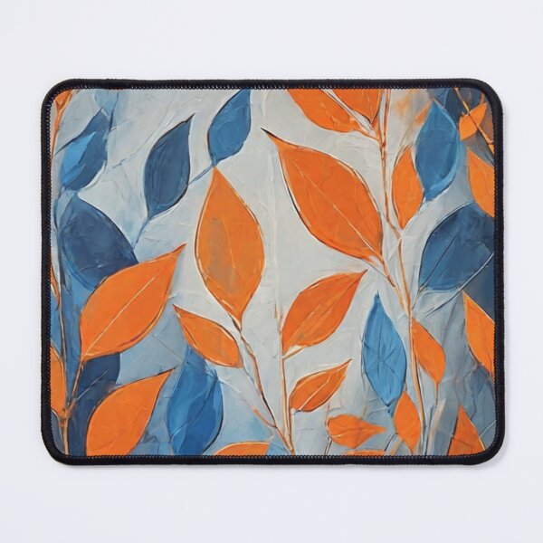 Item preview, Abstract orange and blue leaves designed and sold by BentoPrint.