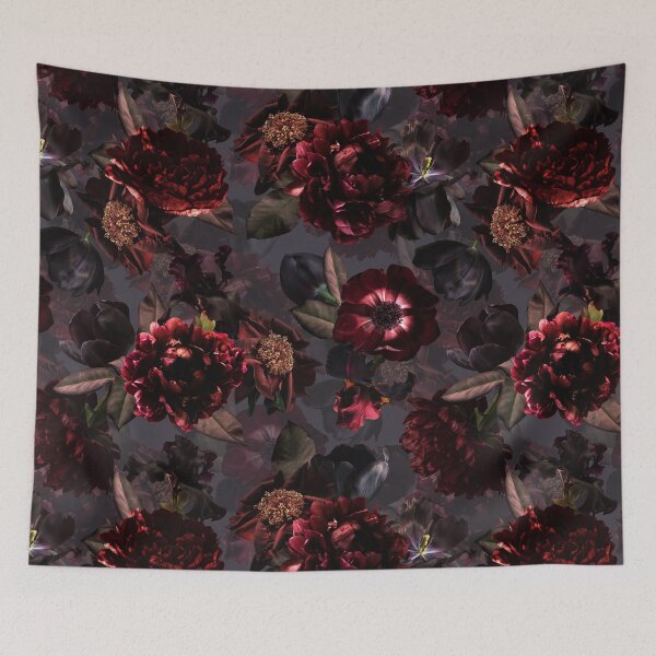 Item preview, Dark Purple Gray Midnight Roses Botanical Night Garden Nightgarden designed and sold by UtArt.