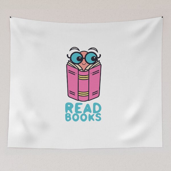 Item preview, READ BOOKS - Cute Bookworm Reading A Book - PINKS designed and sold by SorryFrog.