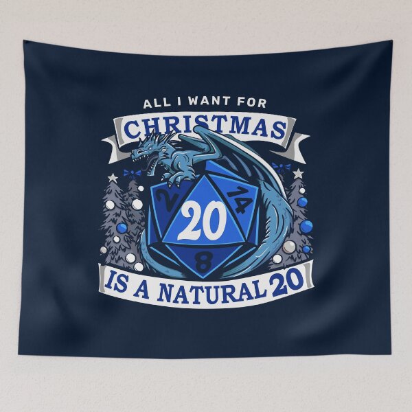 Item preview, Blue Natural 20 - Christmas Dragon designed and sold by 1BPDesigns.
