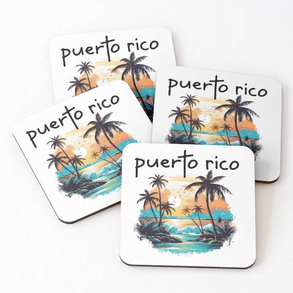 Item preview, Puerto Rico - Beach Scene (Black Lettering) designed and sold by VelvetRoom.