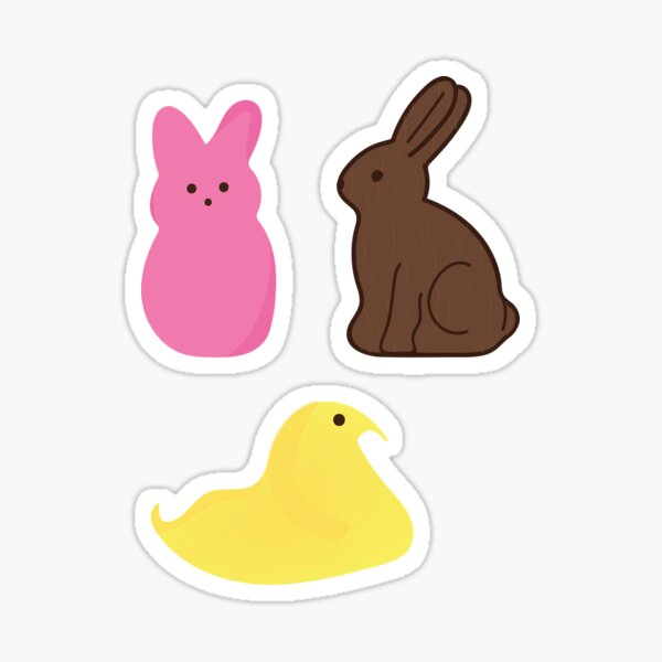 Chocolate Easter Bunny and Peeps Sticker