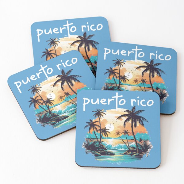 Item preview, Puerto Rico - Beach Scene (White Lettering) designed and sold by VelvetRoom.