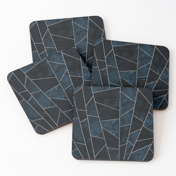 Item preview, Deep Navy Blue Tiles Mosaic Pattern designed and sold by AmbienceArt.