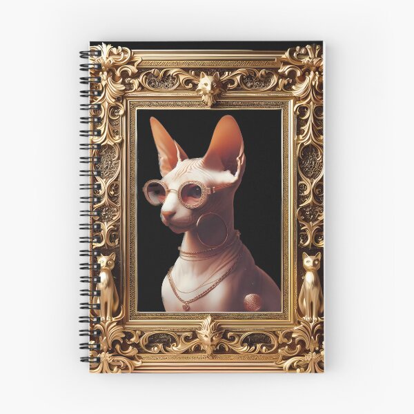 Item preview, Sphynx Cat Gold Frame - Surreal Bling Bling Hip Hop Style designed and sold by KKinvest.