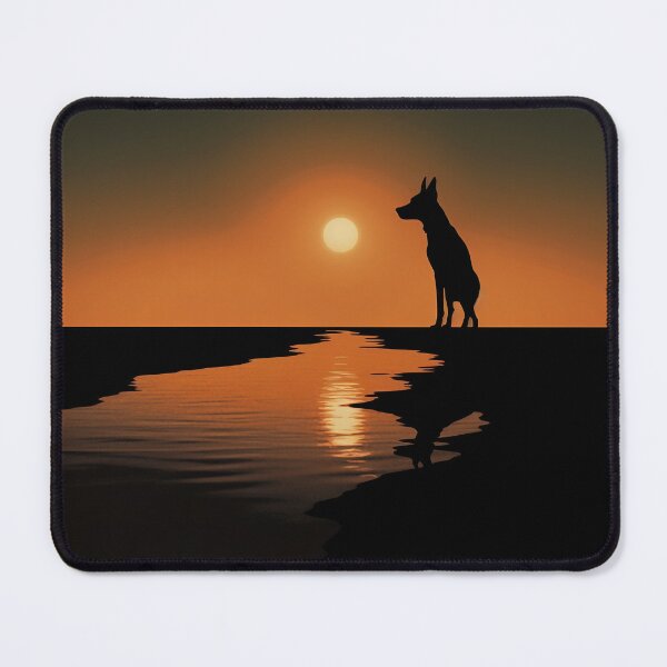 Item preview, Illustration of a dog at sunset designed and sold by Art91design.