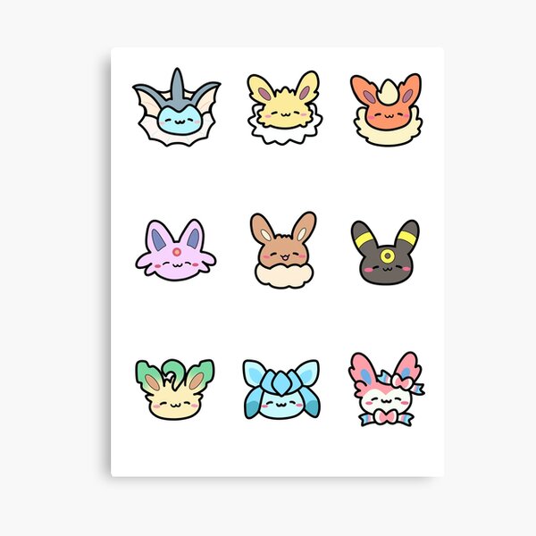 Stickers Cute and Kawaii Eeveelution Pokemon Stickers Eevee 