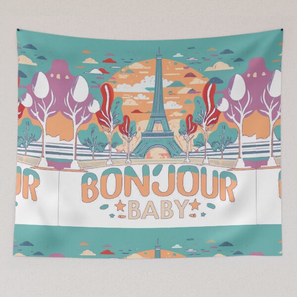 Item preview, bonjour baby designed and sold by PintSizedPixel.