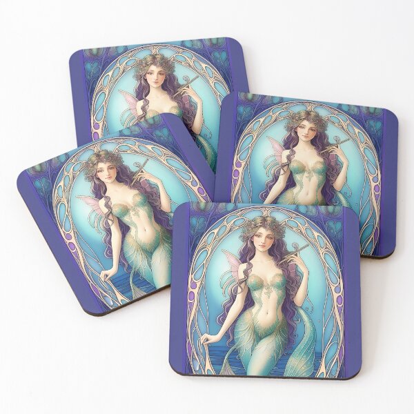 Item preview, Art Nouveau Mermaid designed and sold by DesignsBuyGem.