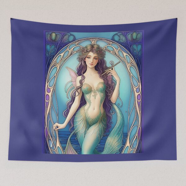 Item preview, Art Nouveau Mermaid designed and sold by DesignsBuyGem.