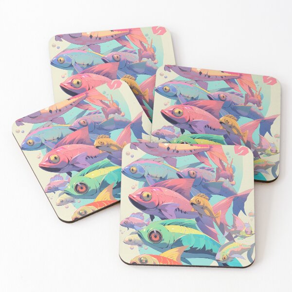 Item preview, Pastel Fishes poster design- Retro designed and sold by octoboobs.