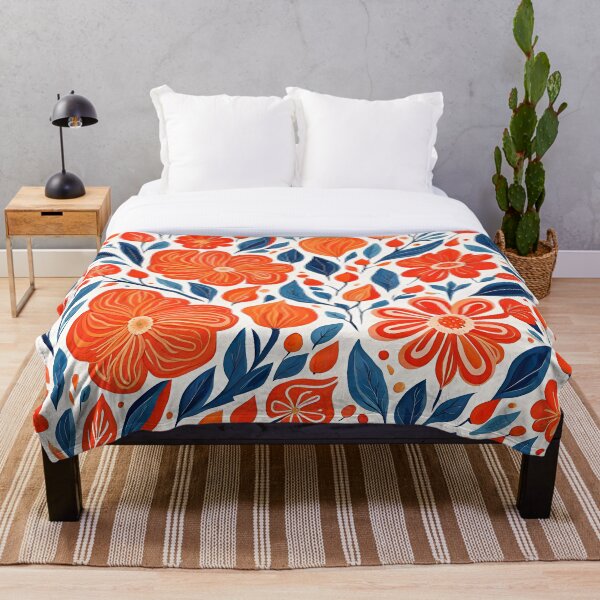Item preview, Gouache Orange Flowers Pattern. designed and sold by ARichArts.