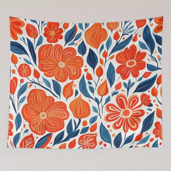 Item preview, Gouache Orange Flowers Pattern. designed and sold by ARichArts.