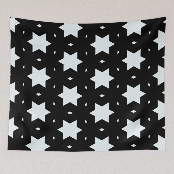 Item preview, Starry Night Black and White Pattern, Star Shape Minimalistic Patterns designed and sold by PenguinForests.