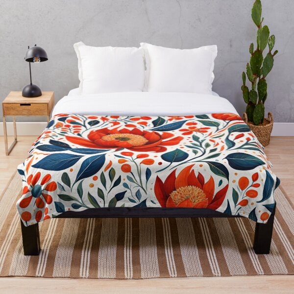 Item preview, Gouache Red Flowers Pattern. designed and sold by ARichArts.