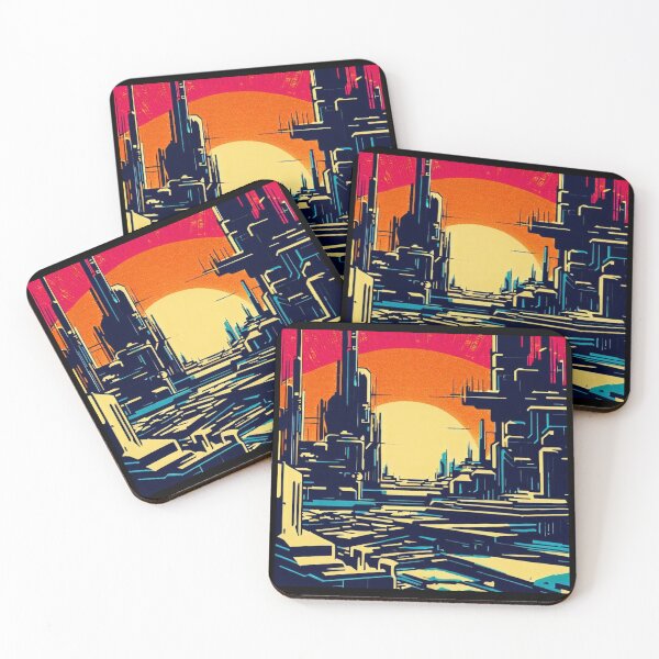 Item preview, SF Futuristic City Woodcut 1 designed and sold by CrankyOldDude.