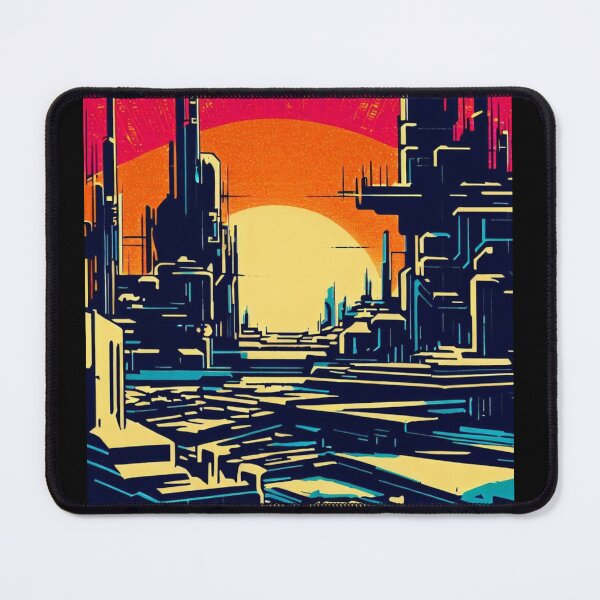 Item preview, SF Futuristic City Woodcut 1 designed and sold by CrankyOldDude.