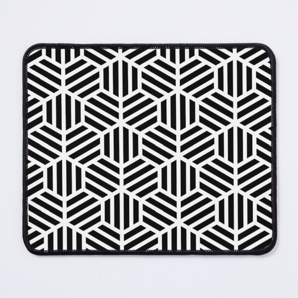 Item preview, Black White Geometric Classical Lined Striped Hexagon Honeycomb Beehive Pattern  designed and sold by PenguinForests.