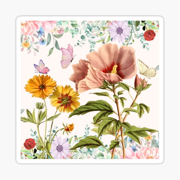 Item preview, Flowers with Butterfly Art designed and sold by Karki's Studio.