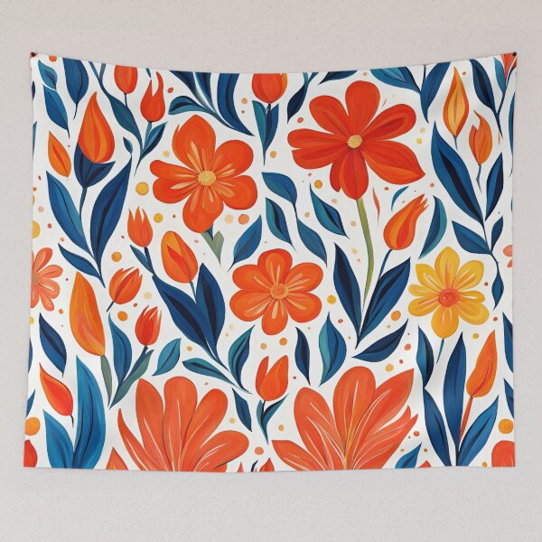 Item preview, Gouache Red Flowers Pattern. designed and sold by ARichArts.