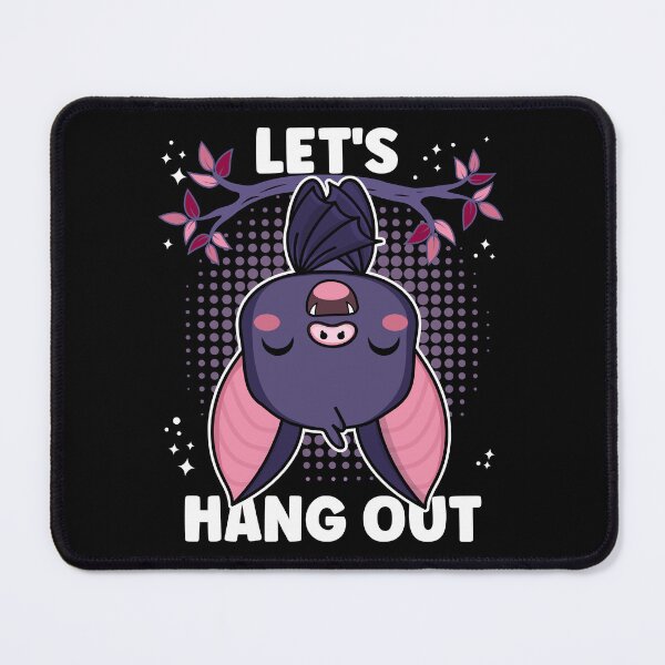 Item preview, Let's Hang Out | Cute and Funny Upside-Down Halloween Vampire Bat - Black designed and sold by PearlMoonGrapes.
