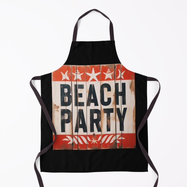 Item preview, PAINTED WOODEN SIGN STICKER - BEACH PARTY designed and sold by carlarmes.