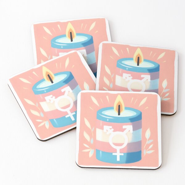 Item preview, Trans flag candle designed and sold by tipitoes.