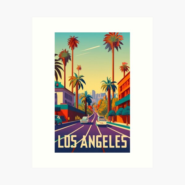 Item preview, A Vintage Travel Art of Los Angeles - California - US  designed and sold by GoodOldVintage.