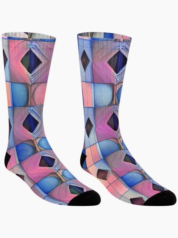 Thumbnail 3 of 5, Socks, Abstract Diamond Pattern designed and sold by Rell1970.