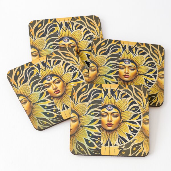 Item preview, Sunflower Woman, Solar Plexus Chakra, Yellow Chakra, Mystic designed and sold by HelenGie.