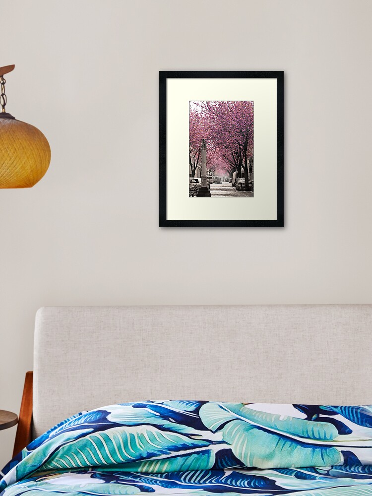 Thumbnail 2 von 7, Gerahmter Kunstdruck, Berühmte Strasse in Bonn, Deutschland Cherry Blossoms in Spring, hochformat designt und verkauft von VictoriaBonn.